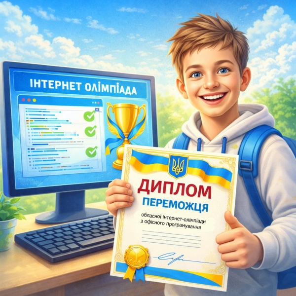 Дипломи переможців обласної інтернет – олімпіади з офісного програмування.